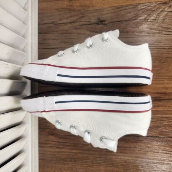 Converse Chuck Taylor All Star Infant Size 9 Optical White Canvas Shoes 7J256 - Picture 6 of 11
